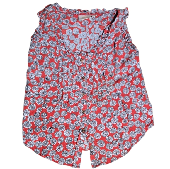 Anthropologie Maeve Womens Rayna Floral Red Sleeveless Top Size 4 - Picture 2 of 4
